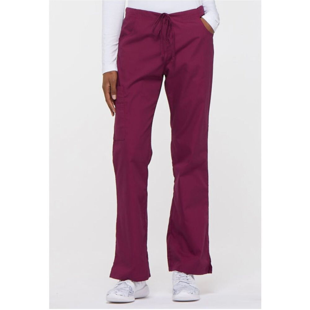Womens Dickies Mid Rise Drawstring Scrub Pants in Burgundy - Sz 5X